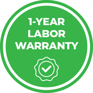 1-year Labor Warranty seal